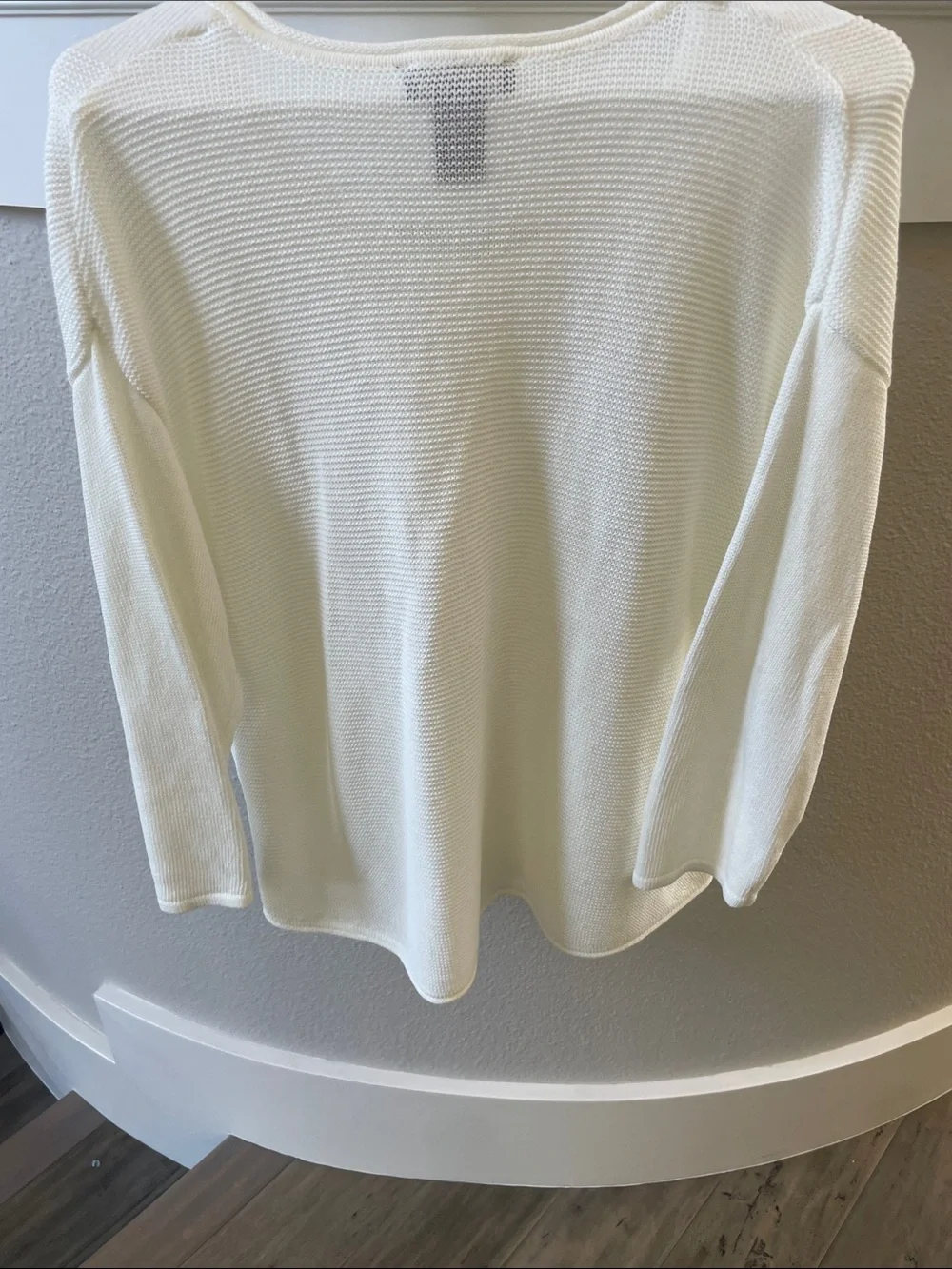 Investments Cream Textured V-Neck Pullover